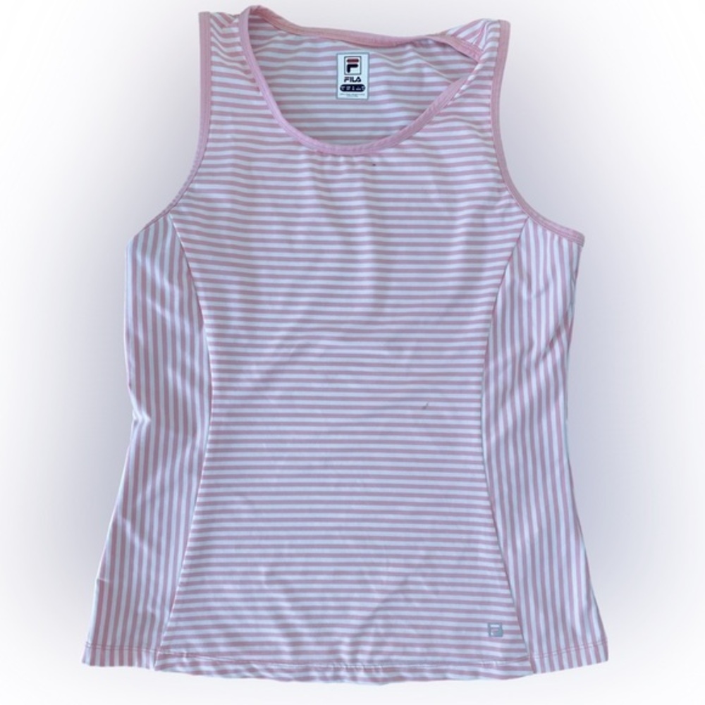 Fila Melon Striped Top - S melon white , polyester spandex